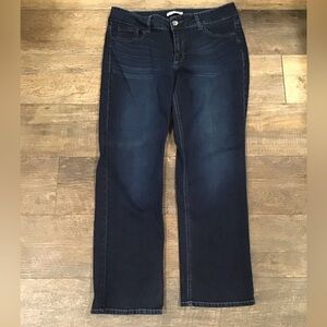 Riders by Lee Dark Indigo Mid Rise Straight Leg Jeans size 14